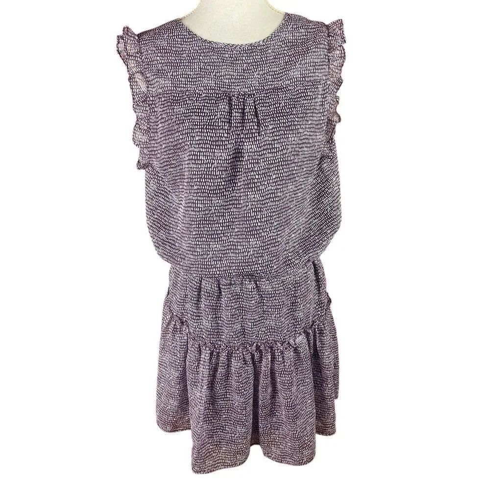 Pinch Womens PurpleโAbstract Ruffle Shirred Mini Dress Medium